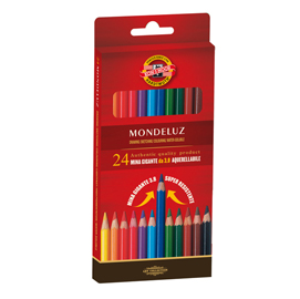 STUDIO ACQUARELLO - D MINA 3,8MM - COLORI ASSORTITI - KOH-I-NOOR - ASTUCCIO 24 PASTELLI COLORATI 51312