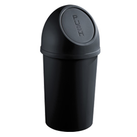 CONTENITORE PER RIFIUTI PUSH - DIAMETRO 31,5 CM - ALTEZZA 61,5 CM - 25 L - NERO - HELIT 67553