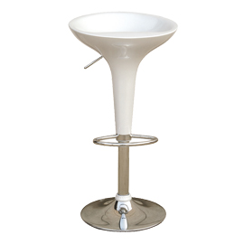 SGABELLO BAR - ABS-ACCIAIO CROMATO - 35X45X55-78 CM - BIANCO - SERENA GROUP 71208