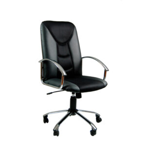 POLTRONA DIREZIONALE HYDRA - CONN RUOTE E BRACCIOLI - PELLE-TESSUTO - NERO - UNISIT 50375