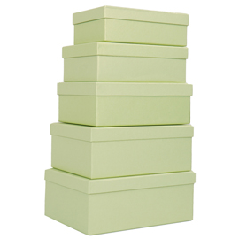 SET SCATOLE REGALO - DIMENSIONI ASSORTITE - FANTASIA GREEN - CONF. 5 PEZZI 100139
