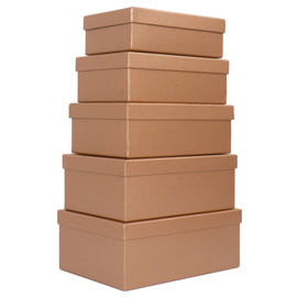SET SCATOLE REGALO - DIMENSIONI ASSORTITE - FANTASIA CARAMEL - CONF. 5 PEZZI 100141