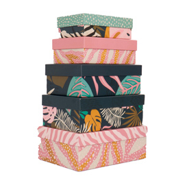 SET SCATOLE REGALO - DIMENSIONI ASSORTITE - FANTASIA BREEZE - CONF. 5 PEZZI 100143