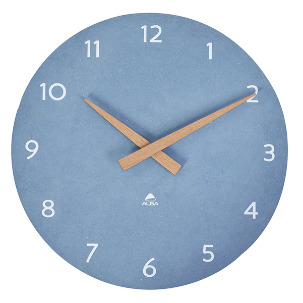 OROLOGIO DA PARETE HORMILENA - DIAMETRO 30 CM - BLU/LEGNO - ALBA 92505