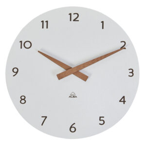 OROLOGIO DA PARETE HORMILENA - DIAMETRO 30 CM - BIANCO/LEGNO - ALBA 92506