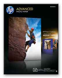 CARTA FOTOGRAFICA HP GLOSSY 13x18  25FG. 250GR. HPQ8696A