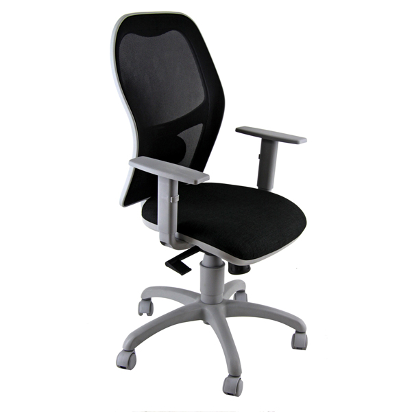 POLTRONA SEMIDIREZIONALE HUBBLE GRAFIX - CON RUOTE E  BRACCIOLI - GRIGIO-NERO - UNISIT 74208