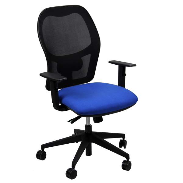 POLTRONA SEMIDIREZIONALE HUBBLE - CON RUOTE E BRACCIOLI - BLU - UNISIT 74207