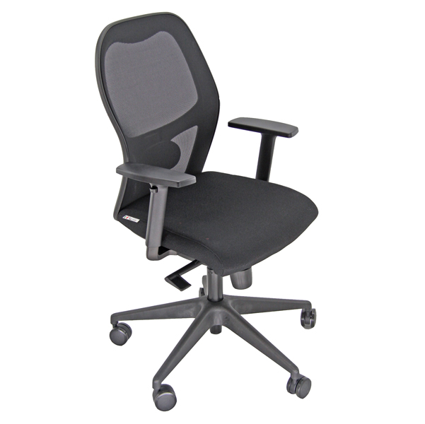 POLTRONA SEMIDIREZIONALE HUBBLE PRO MEMORY - CON RUOTE E BRACCIOLI - IGNIFUGA - NERO - UNISIT 86768