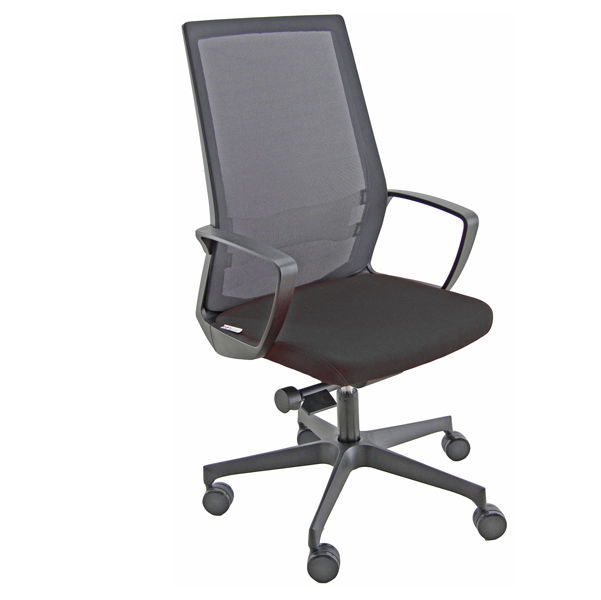 POLTRONA SEMIDIREZIONALE I70 - CON BRACCIOLI INCLUSI - NERO/NERO - UNISIT 89596