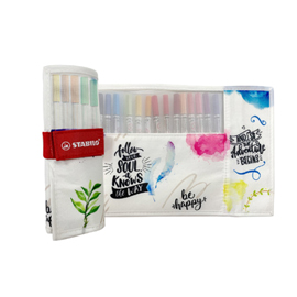 PENNARELLI PEN 68 BRUSH - COLORI ASSORTITI - STABILO - ROTOLO 18 PEZZI 98851