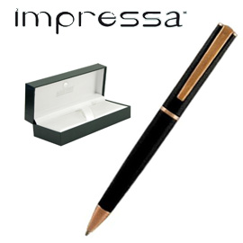 PENNA A SFERA LINEA IMPRESSA - PUNTA M - NERO/ROSEGOLD - MONTEVERDE 72935