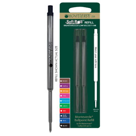 REFILL PER SFERA WATERMAN  - PUNTA MEDIA - NERO - MONTEVERDE - CONF. 2 PEZZI 64781