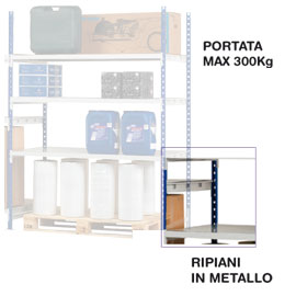 KIT 3 RIPIANI PER SCAFFALI IN METALLO - 100X60 CM - GRIGIO - PAPERFLOW 68256