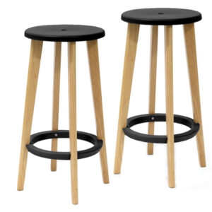 SGABELLI WOODY - NERO - FAGGIO - PAPERFLOW - SET 2 PEZZI 92343