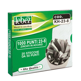 PUNTI KH - 23-10 - ALTI SPESSORI - ACCIAIO ZINCATO - METALLO - LEBEZ - CONF. 1000 PEZZI 25649