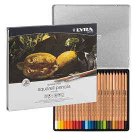 PASTELLI AQUARELL REMBRANDT - 3,7 MM - COLORI ASSORTITI - LYRA - SCATOLA METALLO 24 PEZZI 56392
