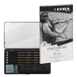 CARBONCINI IN MATITA E STICK DI QUALITA' REMBRANDT CHARCOAL SET - LYRA - ASTUCCIO METALLO 76506