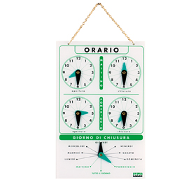 CARTELLO ORARIO IN PLEXIGLASS CM.12,5X20 LEBEZ 63695