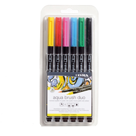 PENNARELLO AQUA BRUSH DUO - COLORI PRIMARI - LYRA - CONF. 6 PEZZI 94288