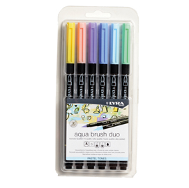 PENNARELLO AQUA BRUSH DUO - COLORI PASTEL - LYRA - CONF. 6 PEZZI 94289