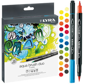 PENNARELLI AQUA BRUSH DUO - PUNTE 2,00 - 4,00 MM - LYRA - ASTUCCIO 24 PEZZI 76862
