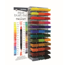 PENNARELLO AQUA BRUSH DUO - COLORI ASSORTITI - LYRA - ESPOSITORE 360 PEZZI 94291