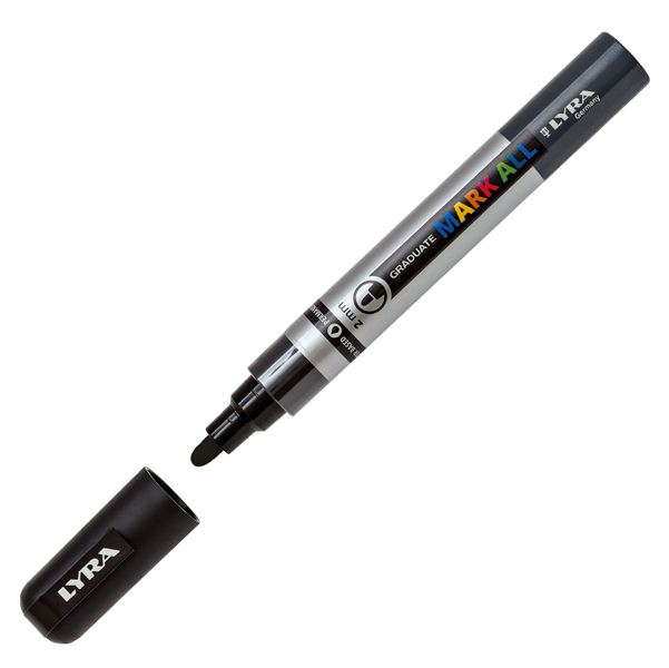 MARCATORE A BASE D'ACQUA GRADUATE MARK ALL  - PUNTA TONDA 2MM - NERO - LYRA 88922