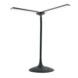 LAMPADA DA TAVOLO A LED TWIN - 34X36X18 CM - NERO - ALBA 86620