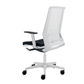 POLTRONA SEMIDIREZIONALE LIGHT LLB - CON BRACCIOLI REGOLABILI - NERO/BIANCO - UNISIT 96155