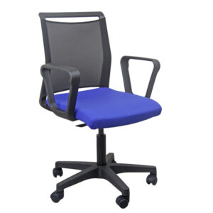 SEDIA HOME - OFFICE SMART LIGHT - SCHIENALE IN RETE - NERO - BLU - CON BRACCIOLI - UNISIT 92346