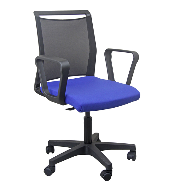 SEDIA HOME - OFFICE SMART LIGHT - SCHIENALE IN RETE - NERO - BLU - CON BRACCIOLI - UNISIT 92346