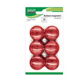 MAGNETI DISCHETTI MM.40 12PZ. LEBEZ ROSSO 45532