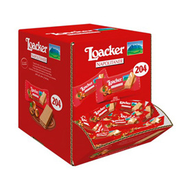 WAFER MINIS NAPOLITANER - CONFEZIONE MONOPORZIONE DA 3,2GR - LOACKER - DISPENSER SELF SERVICE DA 204 PEZZI 90956
