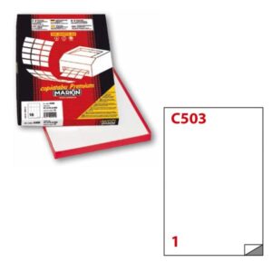 ETICHETTA  A4 50FG. 210X297 POLIESTERE BIANCO OPACO MARKIN 53353