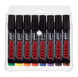 MARCATORI UNI PROCKEY M122  - PUNTA TONDA 1,20 - 1,80 MM - COLORI ASSORTITI - UNI MITSUBISHI - ASTUCCIO 8 PEZZI 83107