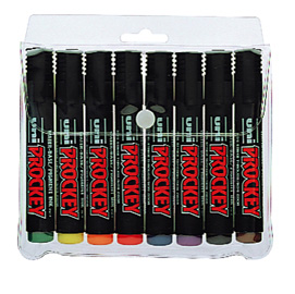 MARCATORI UNI PROCKEY M126 - PUNTA A SCALPELLO 1,00 -  5,70 MM - COLORI ASSORTITI - UNI MITSUBISHI - ASTUCCIO 8 PEZZI 83109