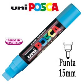 PENNARELLO UNI POSCA 15mm PUNTA EXTRA LARGE AZZURRO 77233