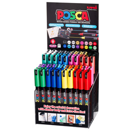 POSCAPEN - 0,7 MM - COLORI ASSORTITI - UNI - ESPOSITORE 80 MARCATORI 78720