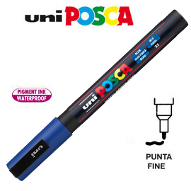PENNARELLO UNI POSCA 0,9mm - 1,3mm PUNTA FINE BLU 36791