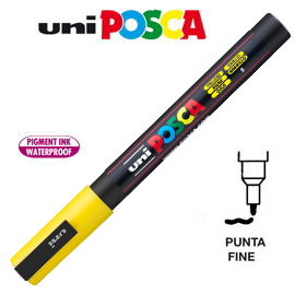 PENNARELLO UNI POSCA 0,9mm - 1,3mm PUNTA FINE GIALLO 36793