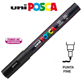 PENNARELLO UNI POSCA 0,9mm - 1,3mm PUNTA FINE NERO 36799