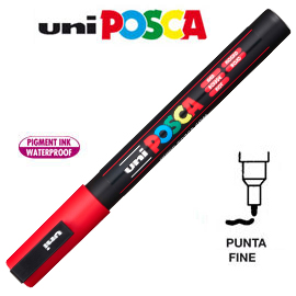 PENNARELLO UNI POSCA 0,9mm - 1,3mm PUNTA FINE ROSSO 36788