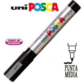PENNARELLO UNI POSCA N 26  1,8mm - 2,5mm PUNTA MEDIA ARGENTO 36685