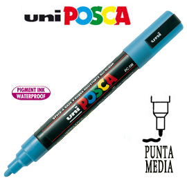 PENNARELLO UNI POSCA  1,8mm - 2,5mm PUNTA MEDIA AZZURRO 36650