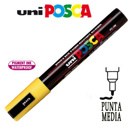 PENNARELLO UNI POSCA  NR 2  1,8mm - 2,5mm PUNTA MEDIA GIALLO 36652
