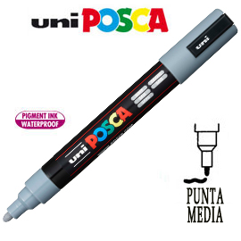 PENNARELLO UNI POSCA NR 37   1,8mm - 2,5mm PUNTA MEDIA GRIGIO 36653