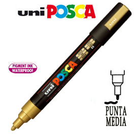PENNARELLO UNI POSCA NR 25 1,8mm - 2,5mm PUNTA MEDIA ORO 36684