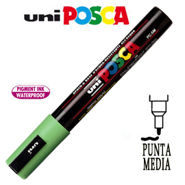 PENNARELLO UNI POSCA NR 5  1,8mm - 2,5mm PUNTA MEDIA VERDE CHIARO 36657