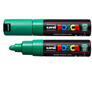 MARCATORE A BASE D'ACQUA UNI POSCA  PC7M - PUNTA TONDA LARGE 4,5 MM-5,5MM - VERDE - UNI MITSUBISHI 85824